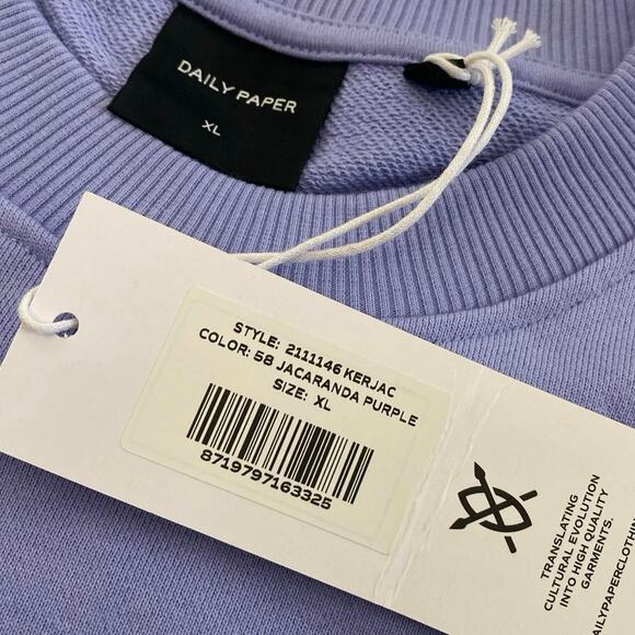 Daily Paper Kerjac Sweatshirt Mens Size XL Purple Oversized Casual Lounge new - Picture 7 of 9